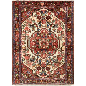Tappeto Medaglione Rosso Crema 106x147 Cm