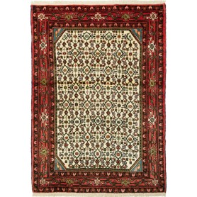Tappeto Geometrico Avorio Rosso 104x148 Cm