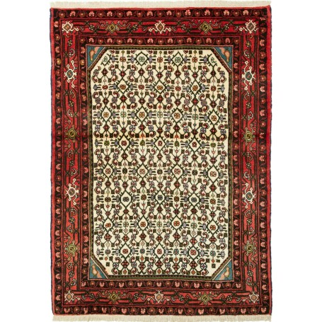 Tappeto Geometrico Avorio Rosso 104x148 Cm