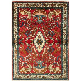 Tappeto Medaglione Rosso Blu 110x154 Cm