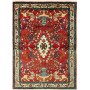 Tappeto Medaglione Rosso Blu 110x154 Cm