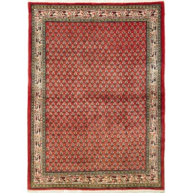 Tappeto Astratto Rosso Beige 110x150 Cm
