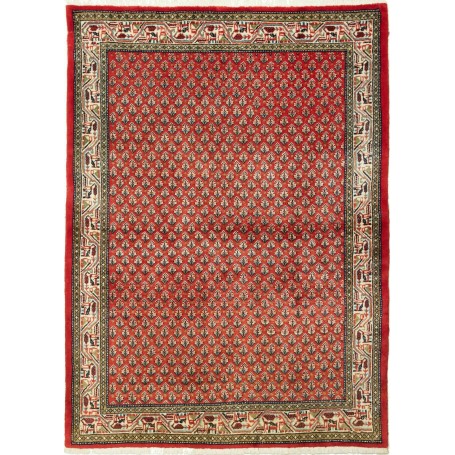 Tappeto Astratto Rosso Beige 110x150 Cm
