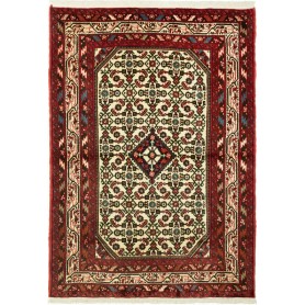 Tappeto Medaglione Crema Rosso 100x145 Cm