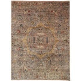 Tappeto Mamlouk Pakistan Geometrico Beige Grigio Ocra 151x20