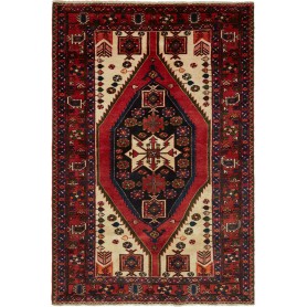 Tappeto Geometrico Rosso Crema 136x203 Cm