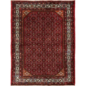 Tappeto Astratto Rosso Crema 150x198 Cm