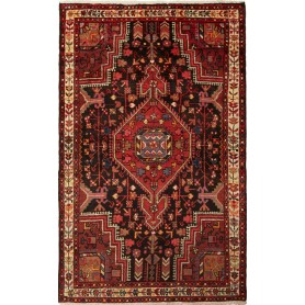 Tappeto Geometrico Rosso Nero 120x193 Cm