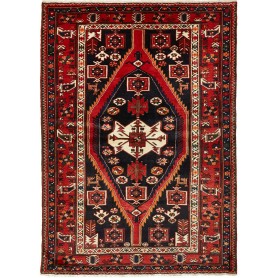 Tappeto Geometrico Rosso Blu Notte 152x216 Cm