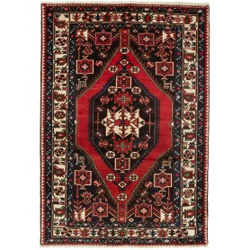 Tappeto Geometrico Rosso Blu Scuro 138x203 Cm