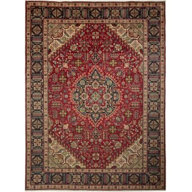 Tappeto Tabriz Persia Medaglione Rosso Granato Blu 248x337 C