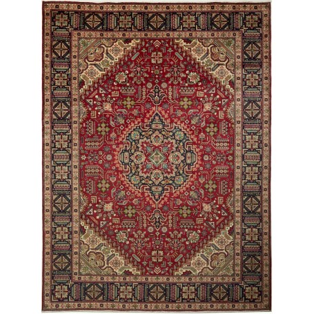 Tappeto Tabriz Persia Medaglione Rosso Granato Blu 248x337 C