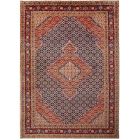 Tappeto Ardabil Persia Medaglione Indaco Rosso 195x275 Cm