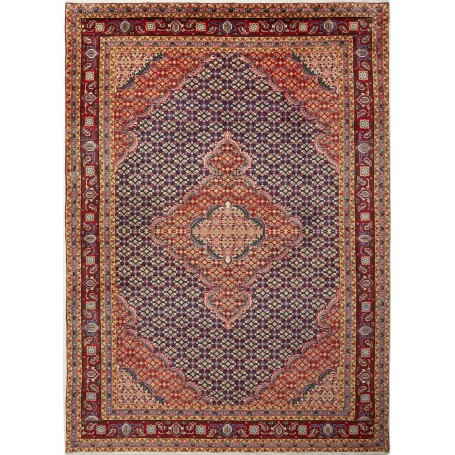 Tappeto Ardabil Persia Medaglione Indaco Rosso 195x275 Cm