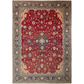 Tappeto Sarough Persia Medaglione Rosso Blu 250x350 Cm