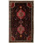 Tappeto Geometrico Nero Rosso 145x218 Cm