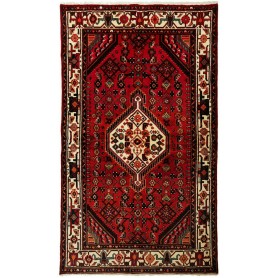 Tappeto Geometrico Rosso Nero 135x232 Cm