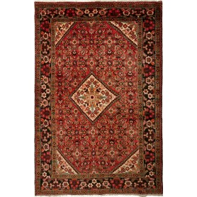 Tappeto Geometrico Rosso Nero 150x228 Cm