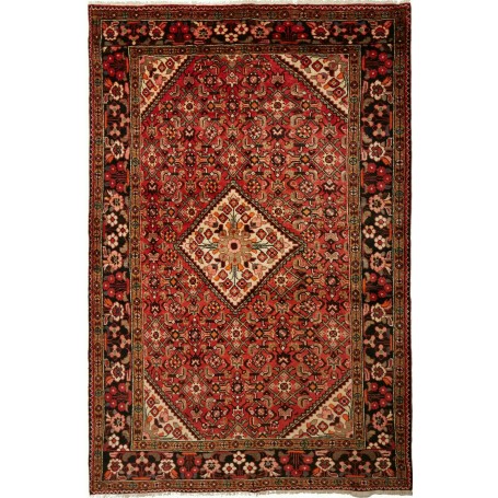 Tappeto Geometrico Rosso Nero 150x228 Cm
