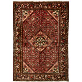 Tappeto Geometrico Rosso Nero 155x222 Cm