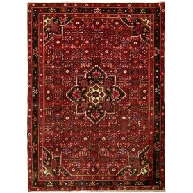 Tappeto Geometrico Rosso Nero 150x208 Cm