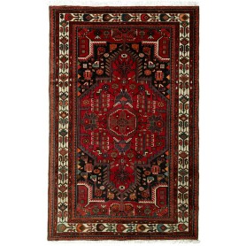 Tappeto Medaglione Rosso Blu Scuro 134x212 Cm