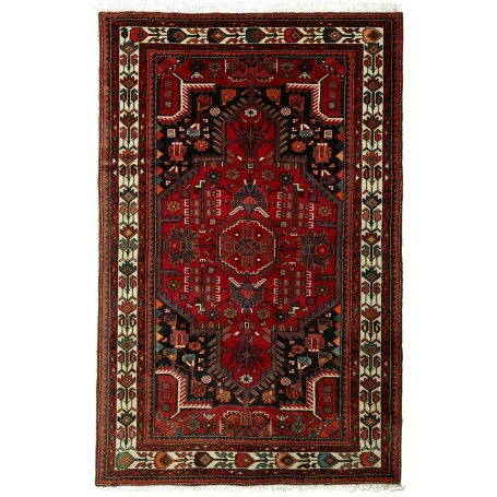 Tappeto Medaglione Rosso Blu Scuro 134x212 Cm