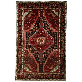 Tappeto Geometrico Rosso Nero 140x220 Cm