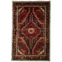 Tappeto Geometrico Rosso Nero 140x220 Cm