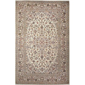 Tappeto Kashan Persia Medaglione Avorio Blu 195x305 Cm