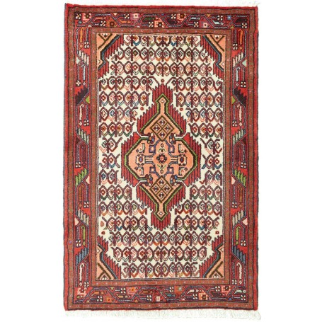 Tappeto Geometrico Crema Rosso 80x126 Cm