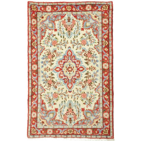 Tappeto Medaglione Crema Rosso 85x133 Cm