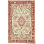 Tappeto Medaglione Crema Rosso 85x133 Cm