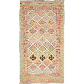 Tappeto Kilim Afghanistan Astratto Multicolore Pastello 107x