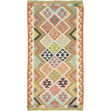 Tappeto Kilim Afghanistan Geometrico Multicolore Vivace 100x