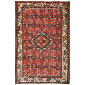 Tappeto Geometrico Rosso Crema 86x135 Cm