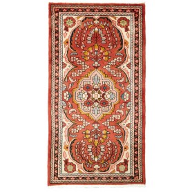 Tappeto Medaglione Rosso Terracotta Crema 72x138 Cm