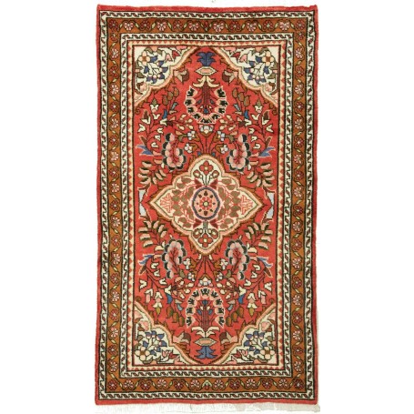 Tappeto Medaglione Rosso Crema 74x133 Cm