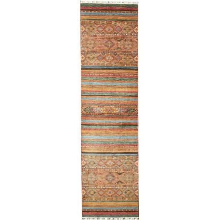 Tappeto Samarkand Pakistan Geometrico Terracotta Blu Turches