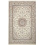 Tappeto Nain 6la Persia Medaglione Avorio Azzurro 130x202 Cm