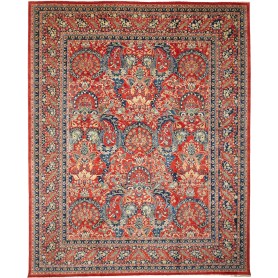 Tappeto Aryana Fine Pakistan Astratto Rosso Blu 275x347 Cm