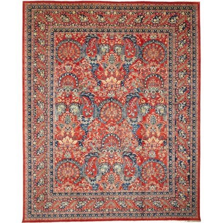 Tappeto Aryana Fine Pakistan Astratto Rosso Blu 275x347 Cm