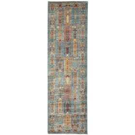Tappeto Tribal Pakistan Astratto Blu-grigio Terracotta 80x27
