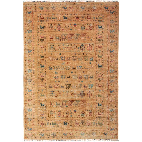 Tappeto Rubin Pakistan Astratto Oro Multicolore 168x243 Cm