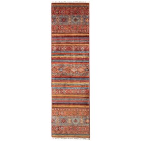 Tappeto Samarkand Pakistan Astratto Rosso Terracotta Blu Den