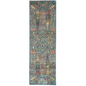 Tappeto Shahi Fine Pakistan Floreale Blu Petrolio Ruggine 77