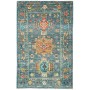Tappeto Tribal Pakistan Astratto Blu Petrolio Ruggine Oro 79