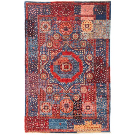 Tappeto Mamlouk Pakistan Geometrico Rosso Blu 117x179 cm