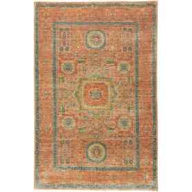 Tappeto Mamlouk Pakistan Geometrico Terracotta Blu 96x147 Cm