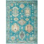 Tappeto Tribal Pakistan Geometrico Turchese Oro 127x175 cm